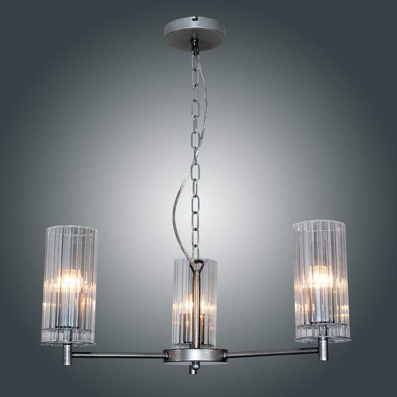  Светильник "Ника" 231 (плафон 0014) НСБ 01-3х60-177 Е27 [ИМ] подвесной серебр. Элетех 1005405301 фото в каталоге от BTSprom.by