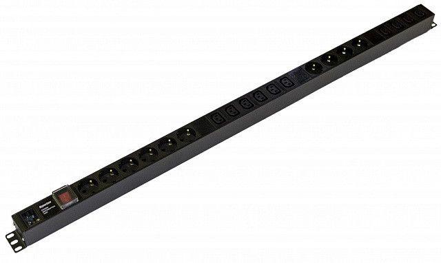 блок розеток вертик. 10 розеток schuko 10 розеток iec320 c13 выкл. с подсветкой без кабеля питания входной разъем iec320 c20 16а 250в сталь she-10sh-10iec-s-aiec черн. hyperline 470942 от BTSprom.by