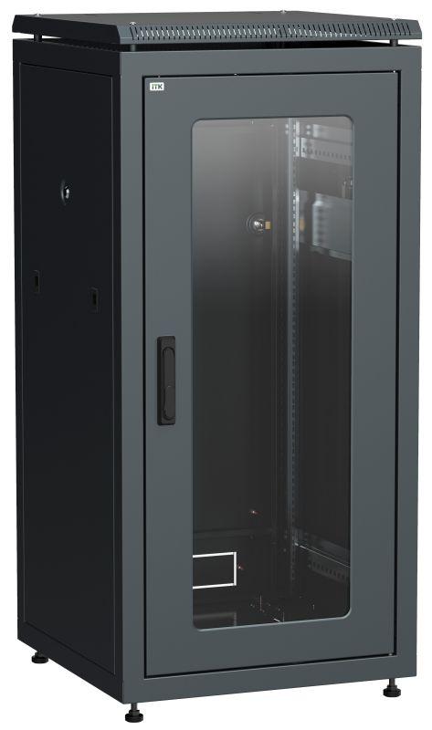 шкаф сетевой 19дюйм linea n 18u 600х600мм стекл. передн. дверь черн. itk ln05-18u66-g от BTSprom.by