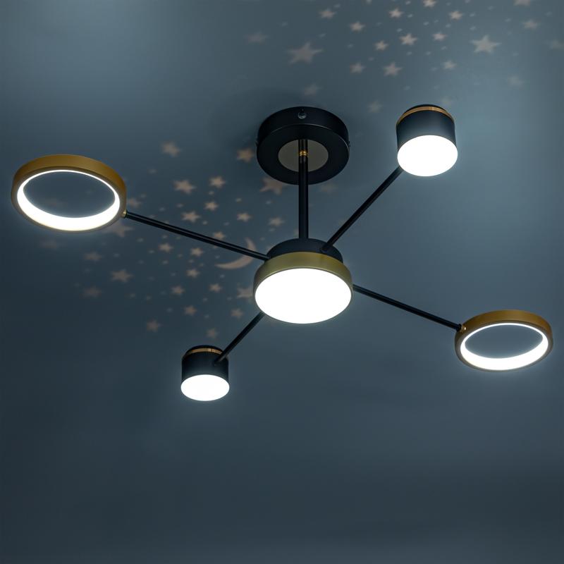  Люстра светодиодная NOTTE 52Вт 2700К/4200К/6400К 750х710х290мм 17кв.м ДУ 3 режима диммир. черн./зел. Ritter 51595 5 фото в каталоге от BTSprom.by