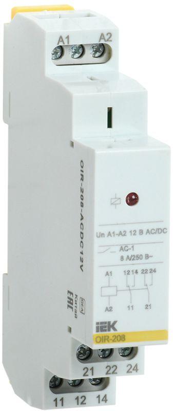 реле промежуточное oir 2 конт. (8а) 12в ac/dc iek oir-208-acdc12v от BTSprom.by