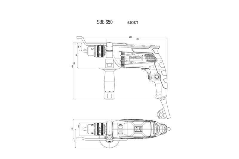 дрель ударная sbe 650 650вт бзп картон metabo 600742850 от BTSprom.by