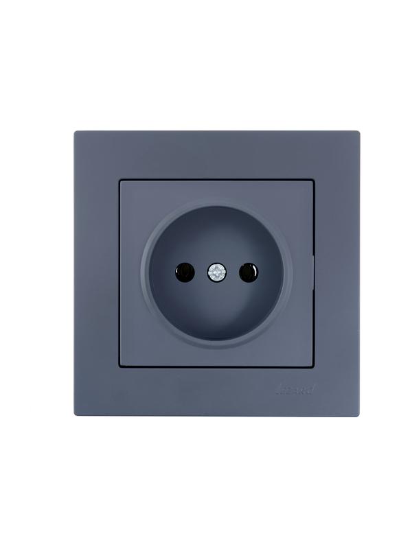  Розетка 1-м СП Vesna без заземл. ПБТ механизм графит LEZARD 742-3488-121B фото в каталоге от BTSprom.by