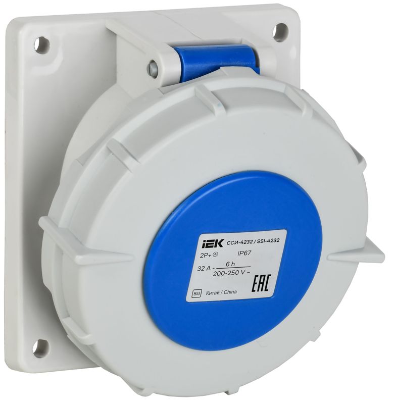 розетка встраиваемая угловая сси-4232 32а 3п 2p+pe 6ч 220в ip67 iek psr41-032-3-0-67 от BTSprom.by