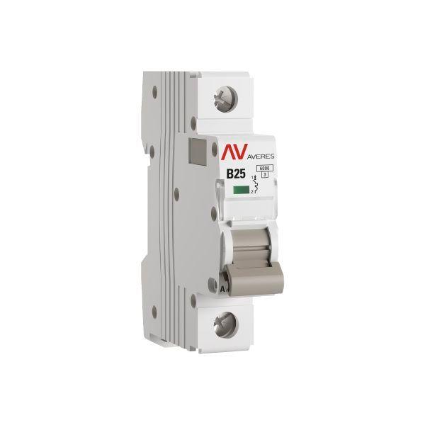 выключатель автоматический модульный 1п b 25а 6ка av-6 averes ekf mcb6-1-25b-av от BTSprom.by