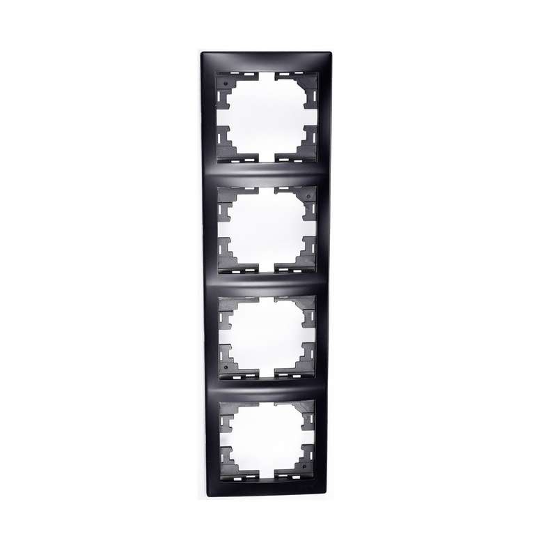  Рамка 4-м Mira вертикал. без вставки черн. бархат LEZARD 701-4200-154 фото в каталоге от BTSprom.by