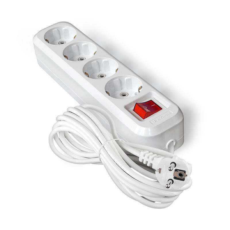 удлинитель 4х7м с заземл. ip20 s-304а пвс 3х1.5 с выкл. universal 1736 от BTSprom.by