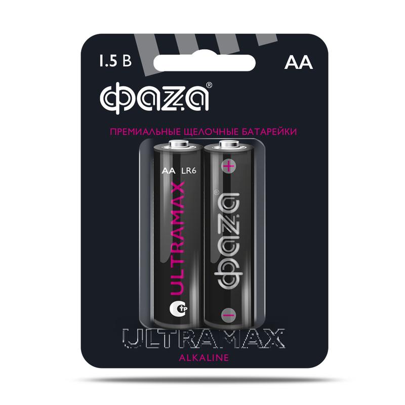 элемент питания алкалиновый aa/lr6 1.5в ultra max lr6um-b2 bl-2 (уп.2шт) фаzа 5042995 от BTSprom.by