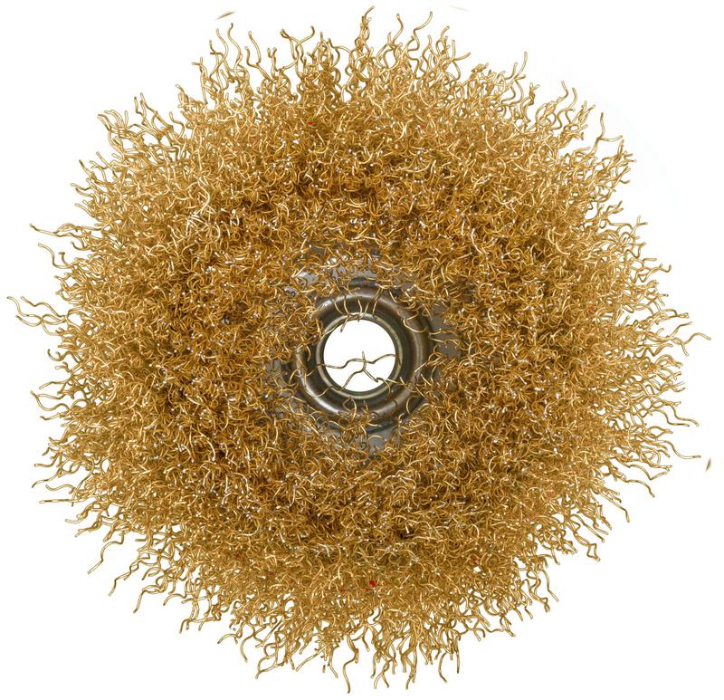  Корщетка-чашка гайка М14 стальная латунированная волнистая проволока 100мм FIT 39270 фото в каталоге от BTSprom.by