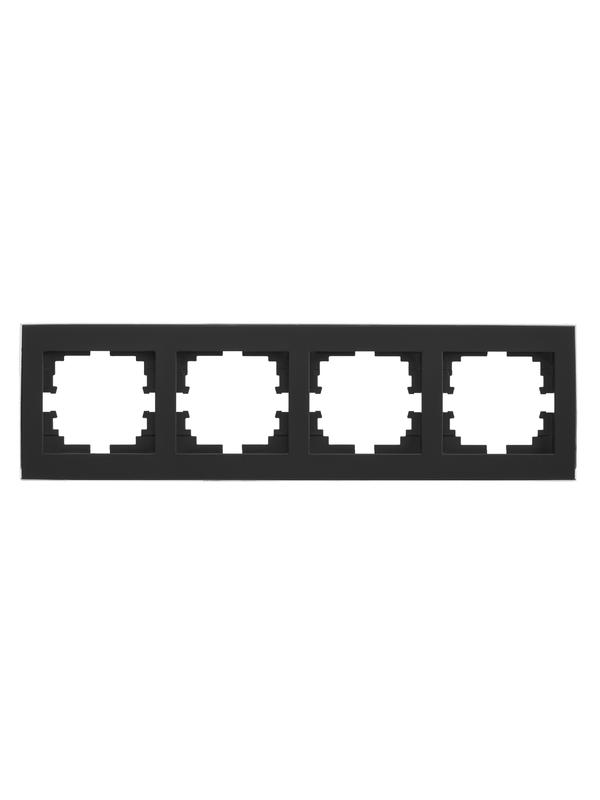 рамка 4-м rain горизонт. черн. бархат + хром. lezard 703-4225-149 от BTSprom.by