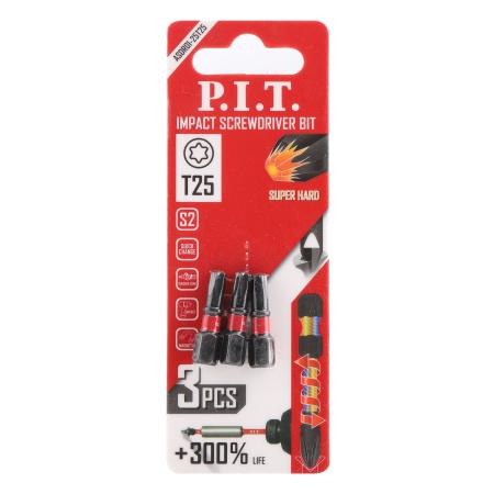 бита ударная магнитная t25х25мм impact торсионная зона (уп.3шт) p.i.t. asdr01-25t25 от BTSprom.by