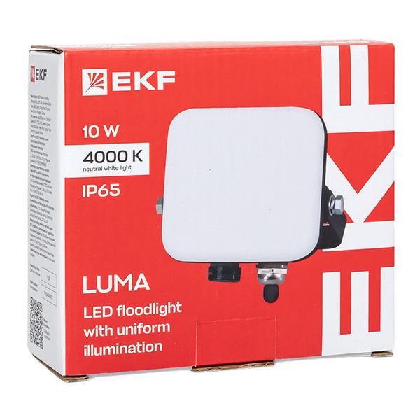  Прожектор светодиодный СДО-4001 10Вт 4000К IP65 с равномерной засветкой LUMA EKF FLL-4001-10-4000 фото в каталоге от BTSprom.by