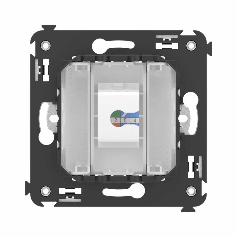  Розетка телефонная 1-м СП Avanti "Белое облако" RJ12 без шторок механизм DKC 4400613 фото в каталоге от BTSprom.by