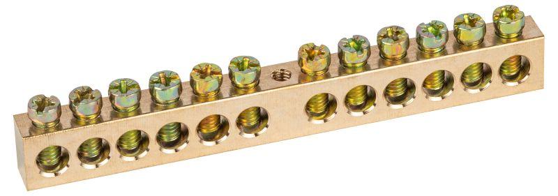 шина no-122-32 pen земля-ноль 8х12мм 12/1 латунная крепеж по центру эра б0047247 от BTSprom.by