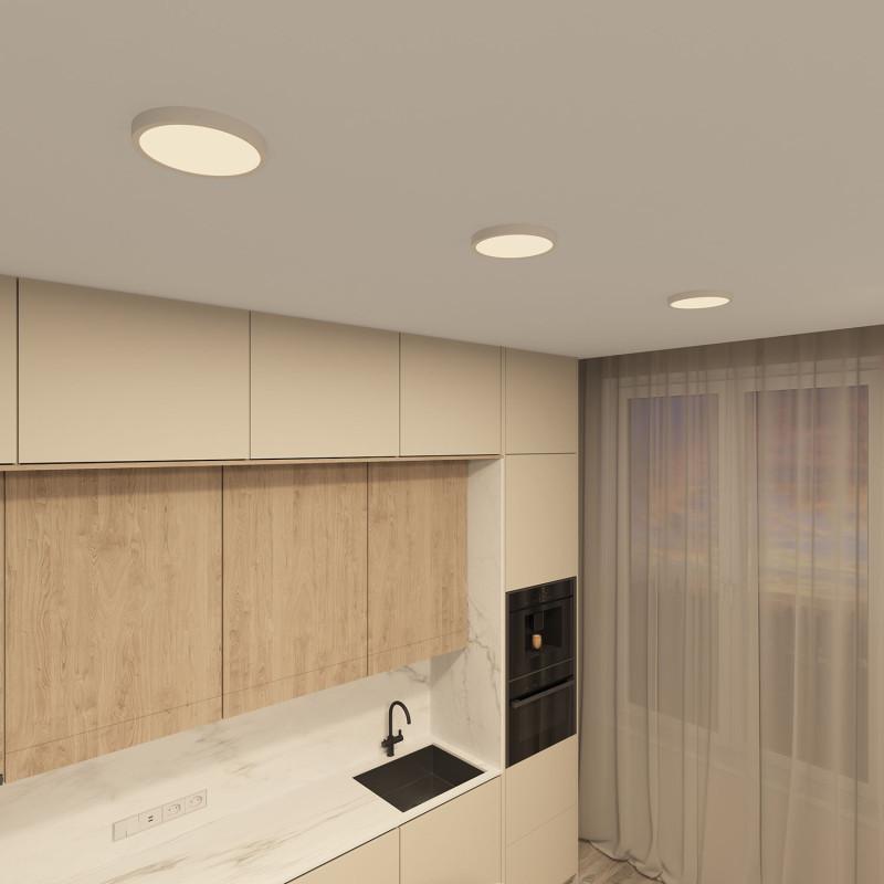  Светильник THIN 18Вт 3000К/4000К/6500К IP40 накладной переключатель цветовой температуры на корпусе полимер бел. DENKIRS 723083 фото в каталоге от BTSprom.by