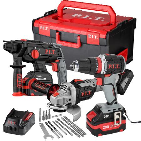 набор инструментов аккумуляторный ушм pws20h-125b; дрель psb20h-10c; перфоратор pbh20h-22b p.i.t. p0005-03 от BTSprom.by