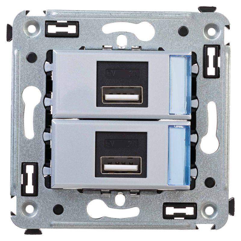 устройство зарядное usb сп avanti "закаленная сталь" dkc 4404543 от BTSprom.by