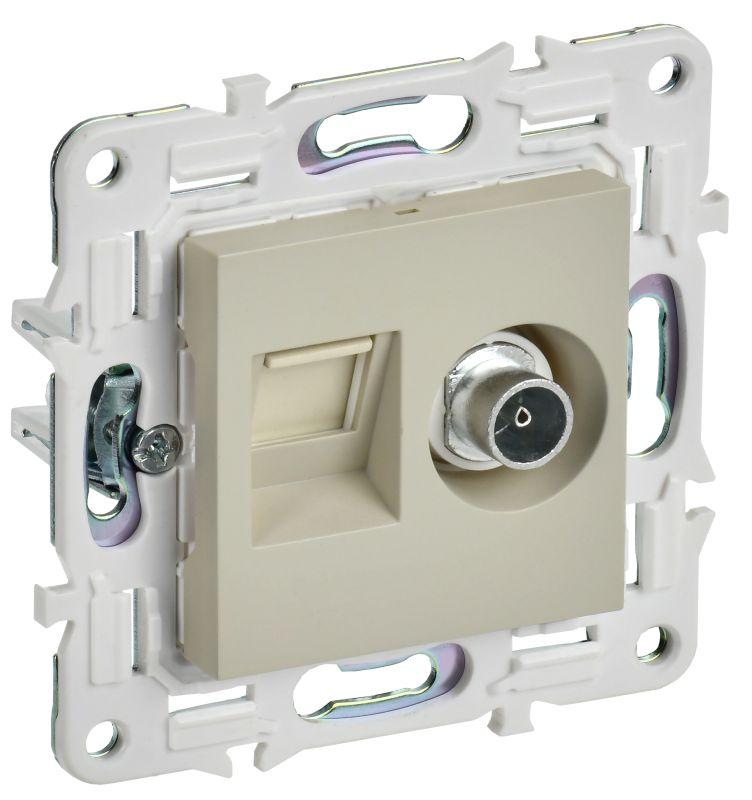 розетка двойная tv+rj45 кат.6e skandy sk-a15b беж. iek sk-ak20-2-k10 от BTSprom.by