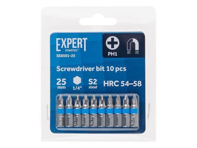 насадка крестообразная ph1 25мм 10шт expert startul (se8501-25) (бита phillips магнитная) se8501-25 от BTSprom.by