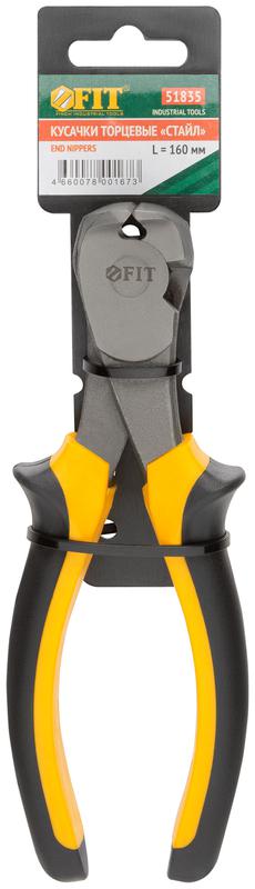  Кусачки торцевые "Стайл" мягкие прорезиненные черно-желтые ручки молибденовое покрытие 160мм FIT 51835 фото в каталоге от BTSprom.by
