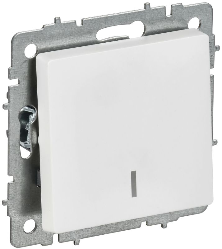 выключатель 1-кл. сп brite вс10-1-1-браб 10а с индикацией механизм арктич. бел. iek br-v10-1-10-k91 от BTSprom.by