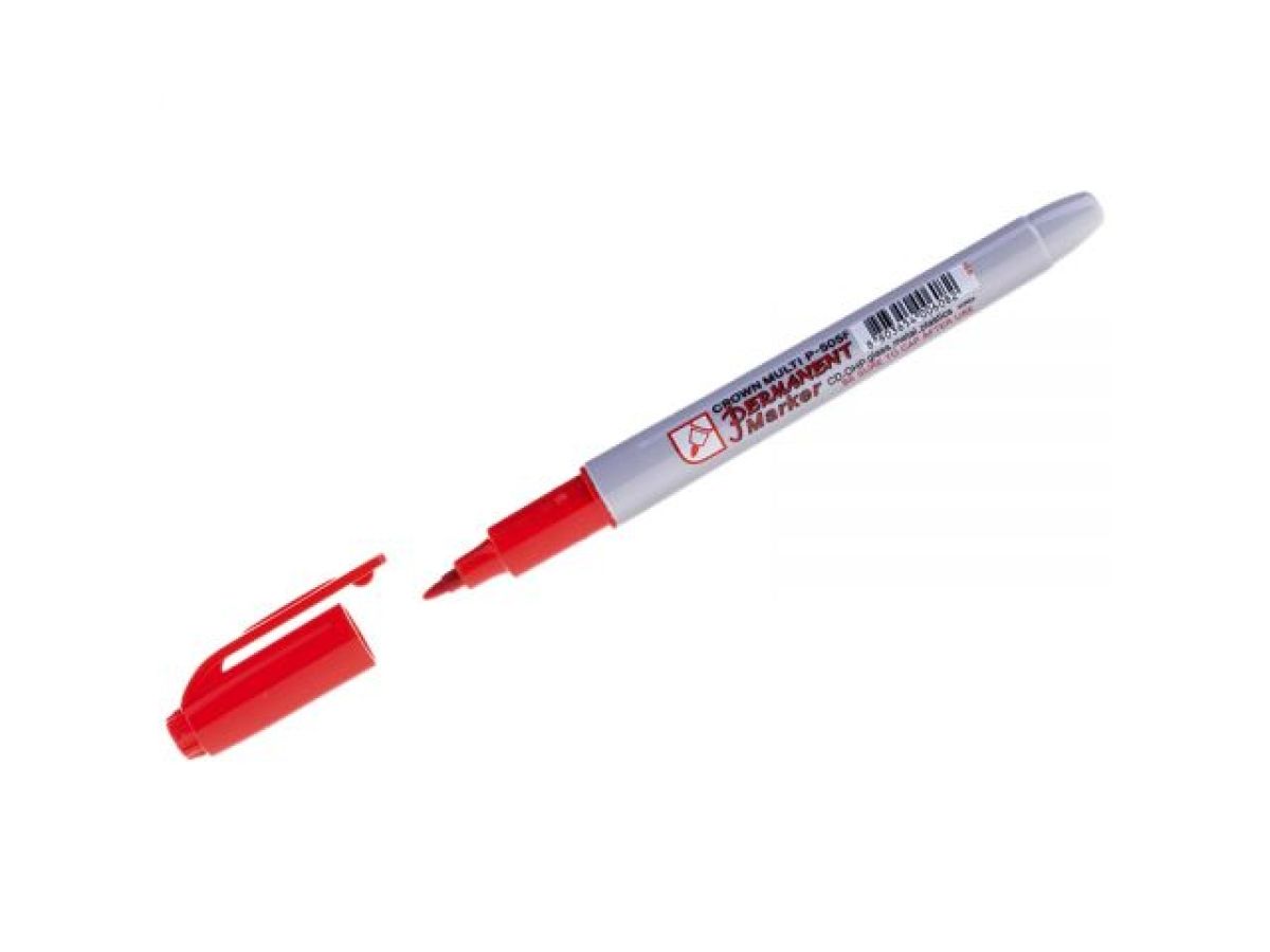 маркер перманентный crown "multi marker super slim" красный, пулевидный (толщ. линии 1.0 мм. цвет красный) (crown маркеры) p-505fred от BTSprom.by