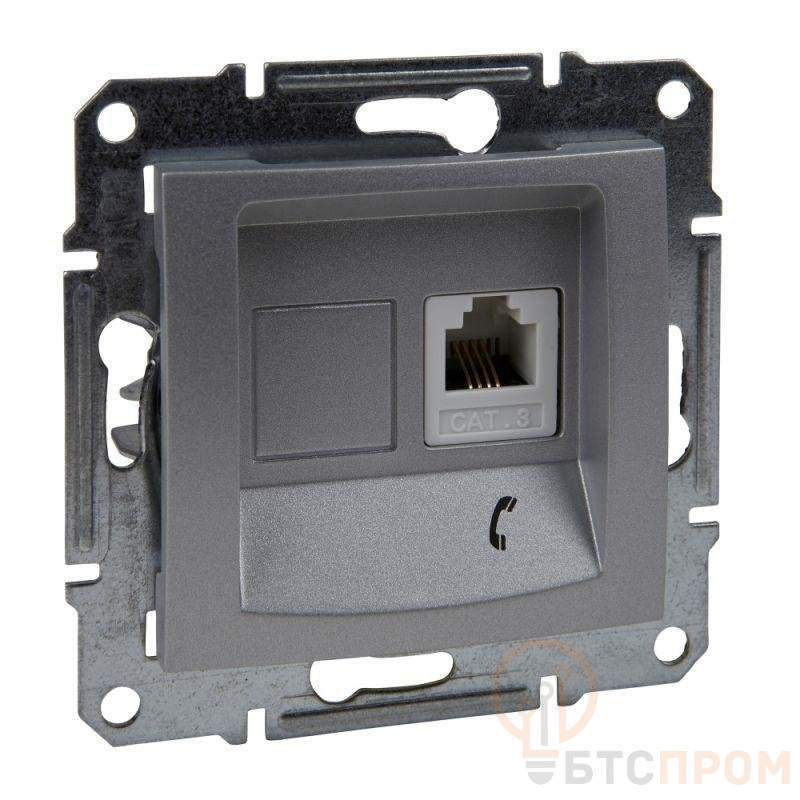 Розетка телефонная 1-м СП Sedna RJ11 механизм алюм. SchE SDN4101160 фото в каталоге от BTSprom.by  Розетка телефонная 1-м СП Sedna RJ11 механизм алюм. SchE SDN4101160 фото в каталоге от BTSprom.by