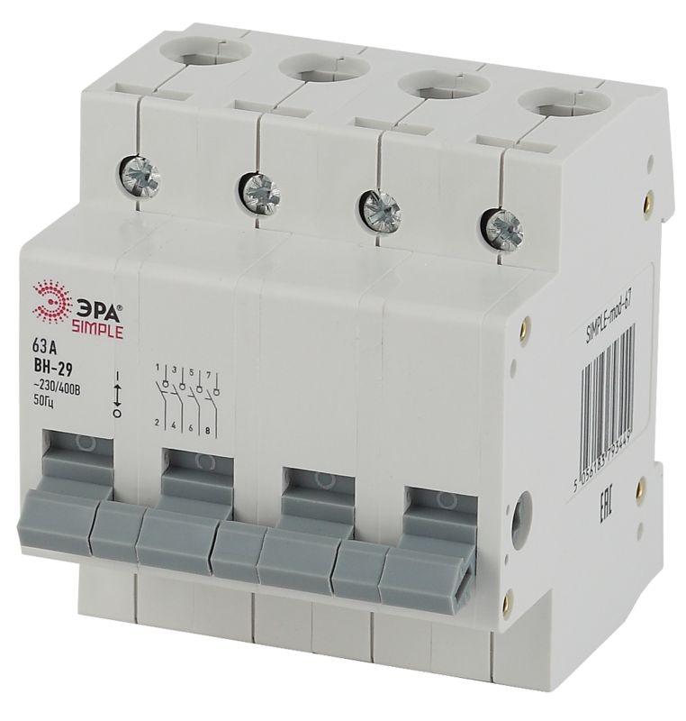 выключатель нагрузки 4п 63а вн-29 simple-mod-70 эра б0039260 от BTSprom.by