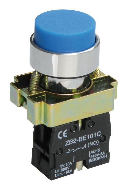 кнопка lay5-bl61 1но без подсветки син. karat iek bbt70-bl-k07 от BTSprom.by