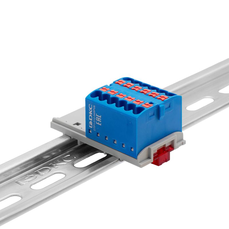  Блок распределительный зажим push-in 12 точек подключения 2.5кв.мм син. DKC DTP1-012-04SPUB фото в каталоге от BTSprom.by