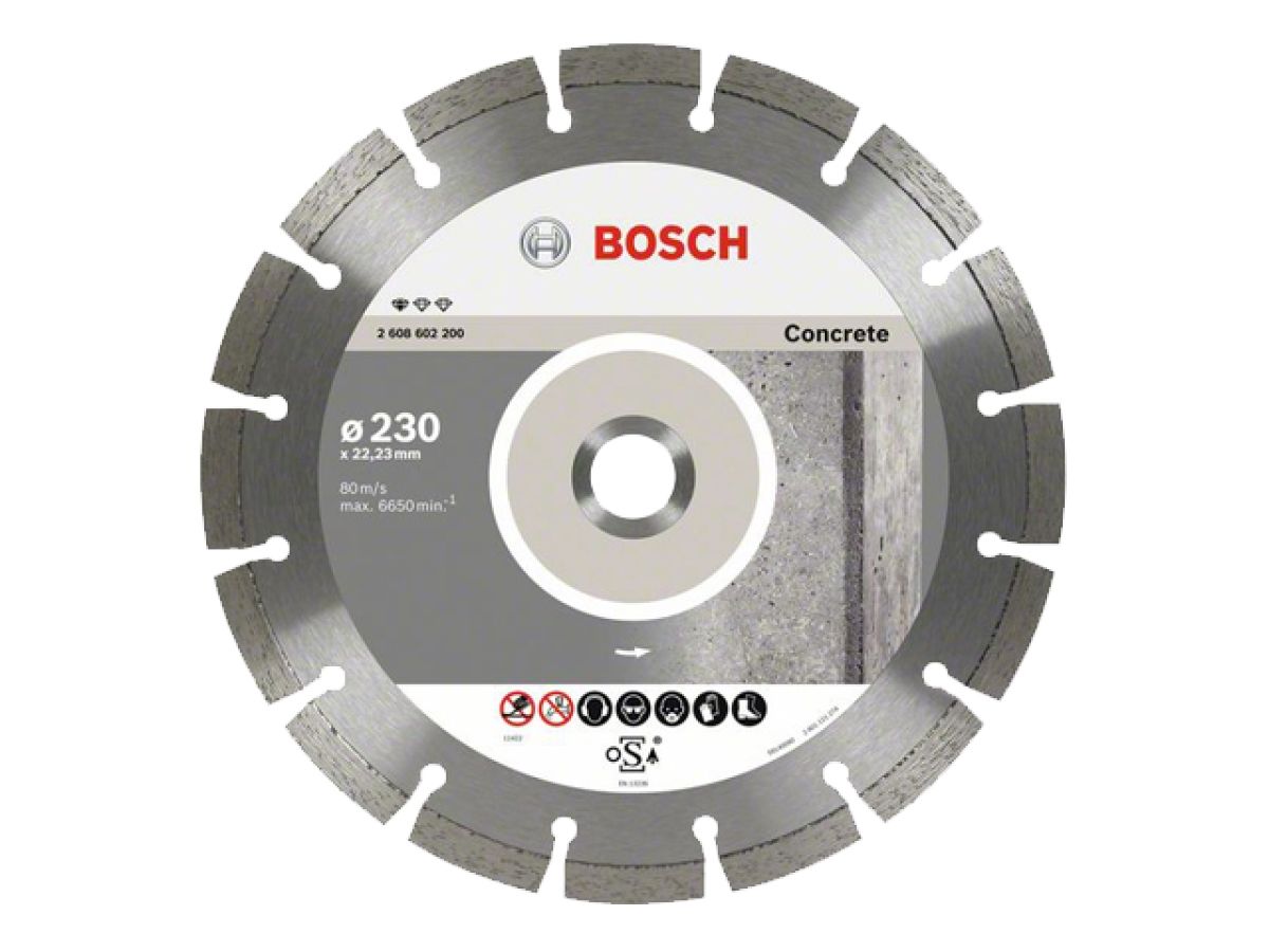 алмазный круг 230х22,23 мм по бетону сегмент. standard for concrete bosch (сухая резка) 2608602200 от BTSprom.by
