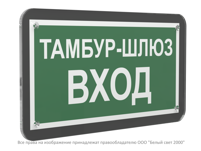 знак безопасности ps-33186-black.e41 "тамбур-шлюз вход" белый свет a32984 от BTSprom.by