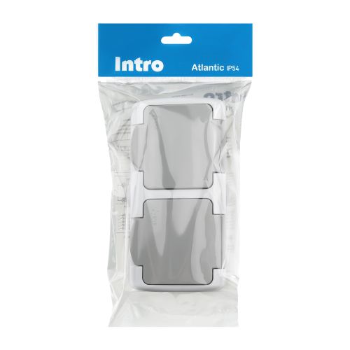  Розетка 2-м ОП 16А 250В 2P+E Schuko IP54 защ. шторки с заземл. Atlantic сер. 5-204-03 Intro Б0051061 фото в каталоге от BTSprom.by