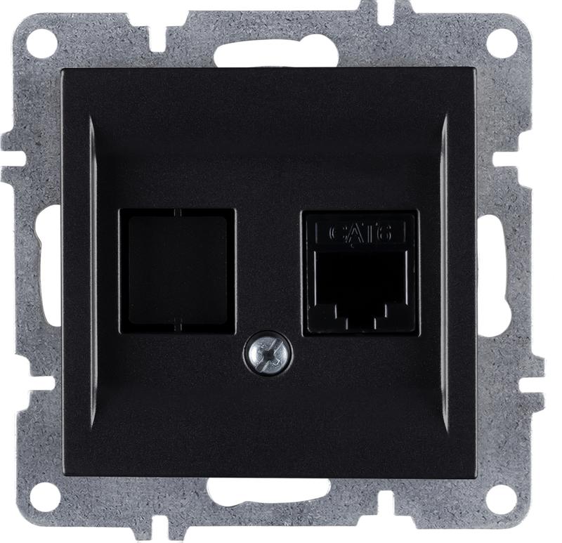 розетка компьютерная lavin/karen rj45 кат.6 механизм черн. arvia 50 07 2000 247 от BTSprom.by