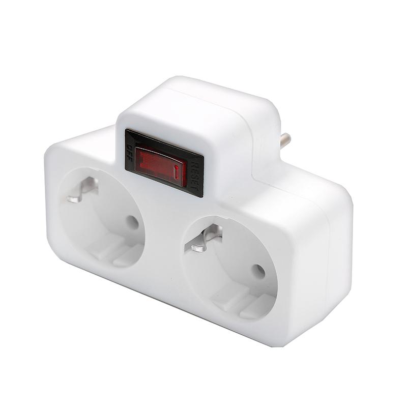 разветвитель 2-м плоский с выключателем с заземл. 16а 3500вт 250в бел. dомток 2664 от BTSprom.by