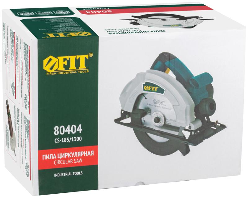  Пила дисковая 1300Вт 4500об/мин 185/20мм железная опора FIT 80404 фото в каталоге от BTSprom.by