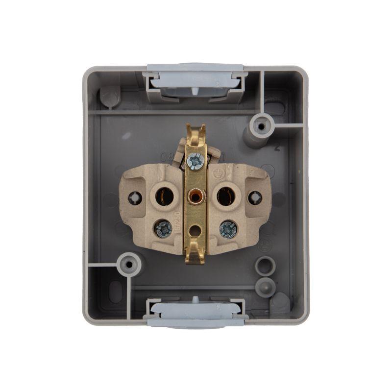  Розетка 1-м ОП INDUSTRIAL IP54 с заземл. керамика сер. Kranz KR-78-0612 фото в каталоге от BTSprom.by