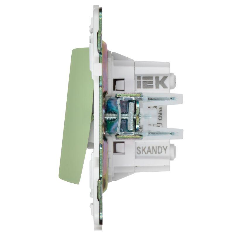  Выключатель перекрестный 2-кл. SKANDY 10А SK-V06G мятный IEK SK-V23-0-10-K06 фото в каталоге от BTSprom.by