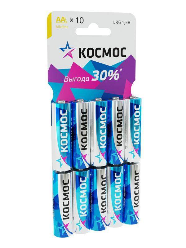 элемент питания алкалиновый aa/lr6 10хbl (уп.10шт) космос koclr610bl от BTSprom.by