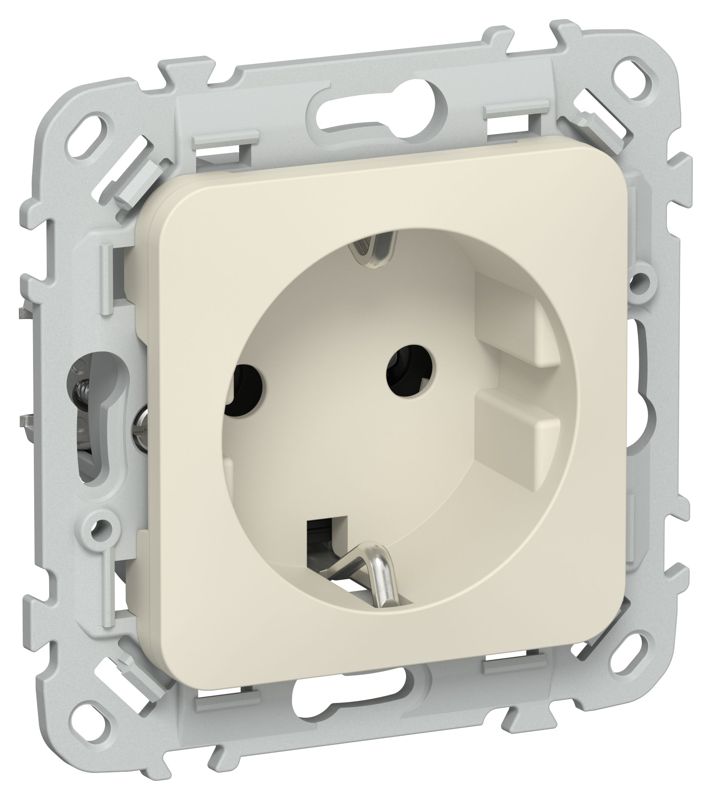 розетка сп flite рс11-0-флсл 16а с заземл. без защ. шторок механизм сливочный iek fi-r11-16-k86 от BTSprom.by