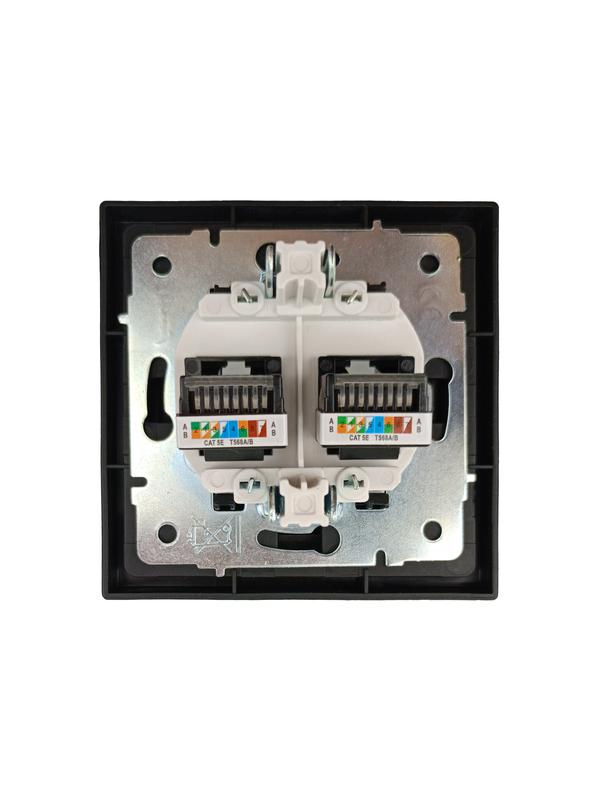  Розетка компьютерная 2-мест. СП ZIMA IP20 черн. бархат LEZARD 704-4288-141 фото в каталоге от BTSprom.by