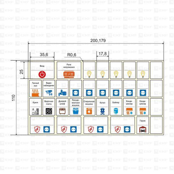  Наклейка модульная малый комплект с инд. ШК 110х200 PROxima EKF mn-1-1-x фото в каталоге от BTSprom.by