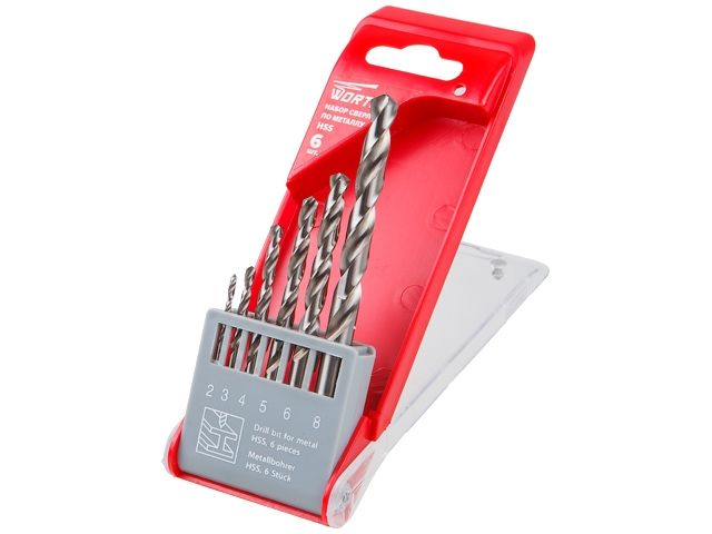 набор сверл по мет. 6шт (2-3-4-5-6-8 мм) hss wortex wdbs2008m10611 от BTSprom.by