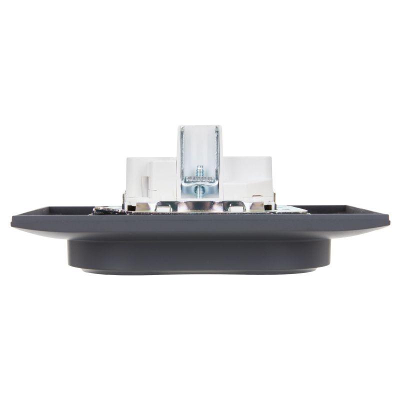  Розетка 2-м SKANDY 16А с заземл. защ. шторки в сборе SK-R07T титан IEK SK-R24-16-K48-F фото в каталоге от BTSprom.by