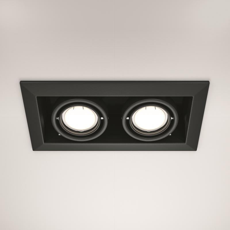  Светильник встраиваемый Metal Modern GU10 2x10Вт Maytoni DL008-2-02-B фото в каталоге от BTSprom.by