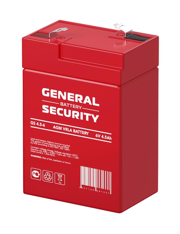 аккумулятор 6в 4.5а.ч general security gs4.5-6 от BTSprom.by