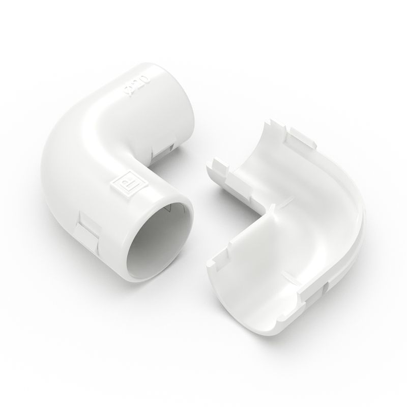 соединитель угловой 90град. d20мм разборный бел. промрукав pr13.02451 от BTSprom.by