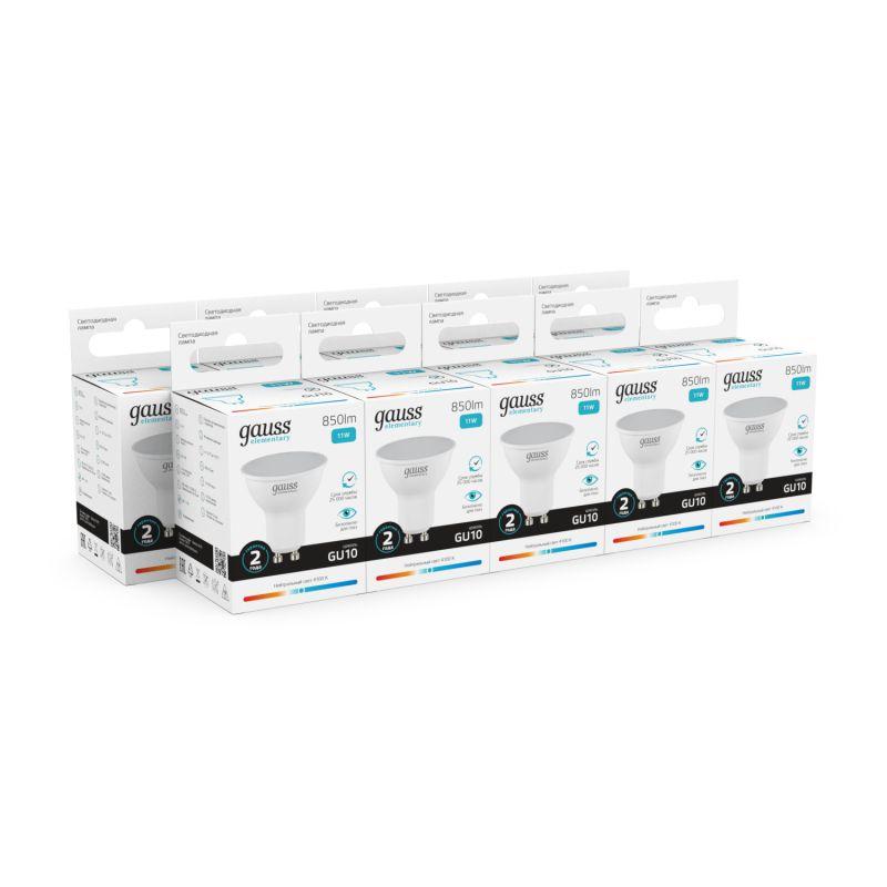 Лампа светодиодная Elementary 11Вт MR16 софит 4100К нейтр. бел. GU10 850лм GAUSS 13621 фото в каталоге от BTSprom.by