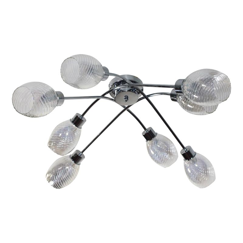 светильник 11267-3/8 (плафон 8826) нпб 01-8х40-110 е14 иу хром элетех 1005404853 от BTSprom.by