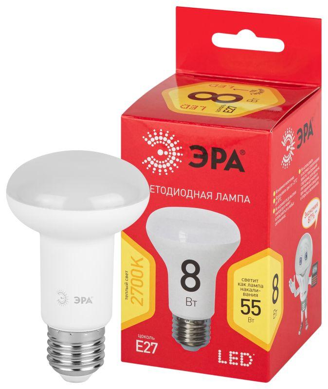 лампа светодиодная red line led r63-8w-827-e27 r r63 8вт рефлектор e27 тепл. бел. эра б0050701 от BTSprom.by
